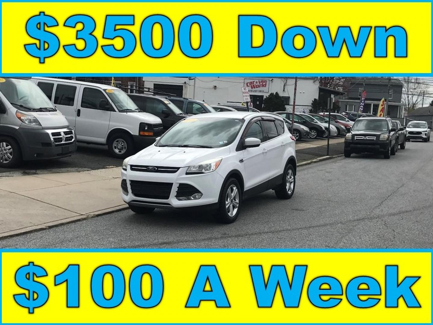 2015 White /Gray Ford Escape SE (1FMCU9G96FU) with an 2.0 engine, Automatic transmission, located at 577 Chester Pike, Prospect Park, PA, 19076, (610) 237-1015, 39.886154, -75.302338 - Photo#0